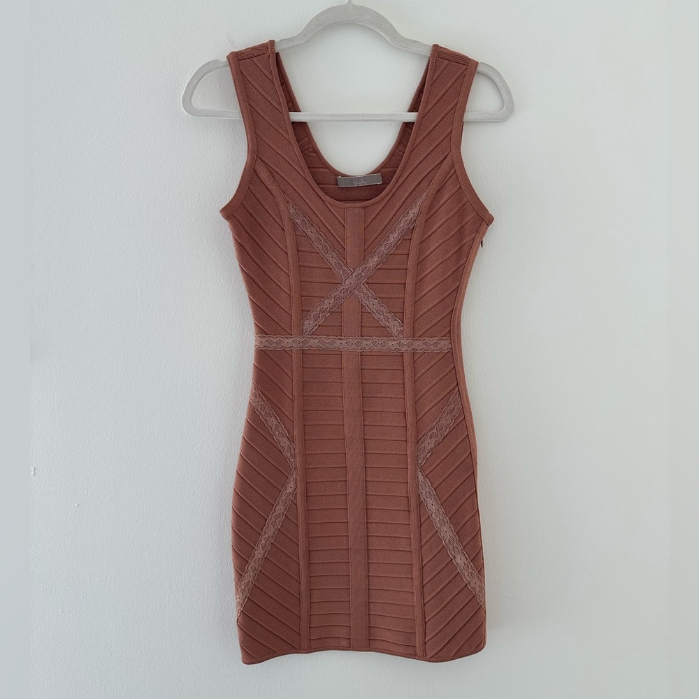 Stretta | REVOLVE - Bandage Mini Dress in Rose Mauve Pink | Size XS